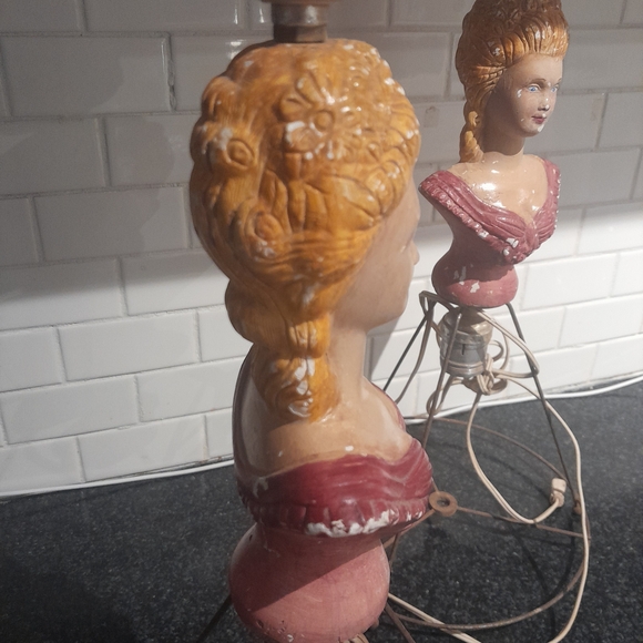 Antique Chalkware Lamps - Picture 3 of 16